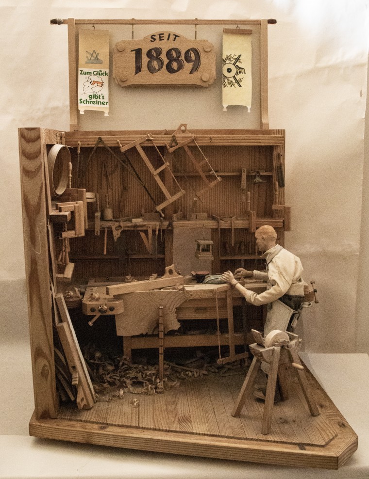 Modell einer Schreinerwerkstatt
